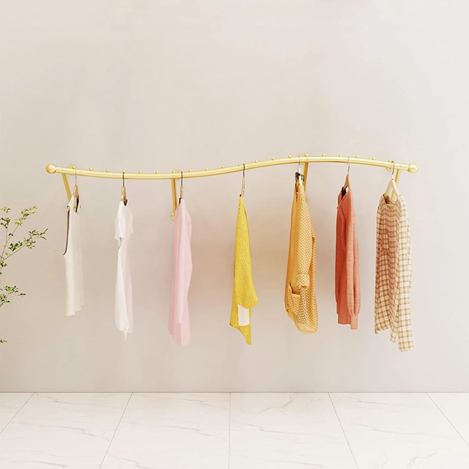 رگال لباس فروشگاهی، رگال دیواری، رگال نمایش، ریل لباس، فروشگاه لباس، رگال لباس، چوب لباسی، آویز تجاری، قفسه ذخیره سازی، B-250cm/98.4inch