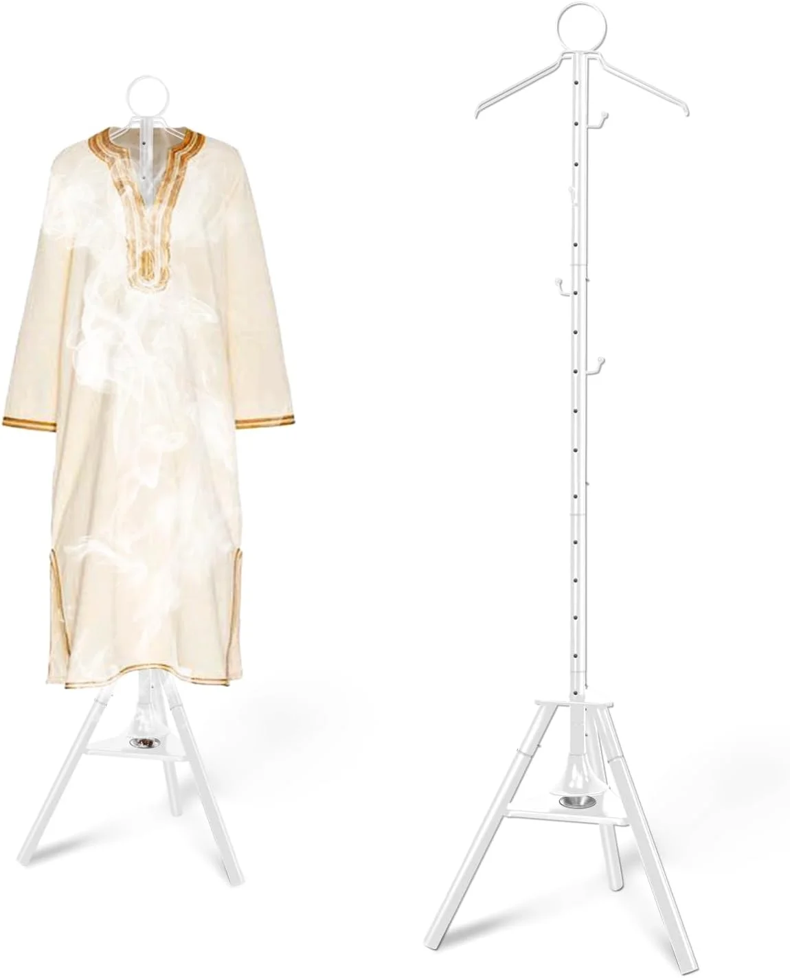چوب لباسی ایستاده رایحه درمانی نفاس با عود سوز، آویز لباس قابل حمل با عود سوز، رخت آویز فلزی جداشدنی برای اتاق خواب، دفتر، هتل (سفید)
