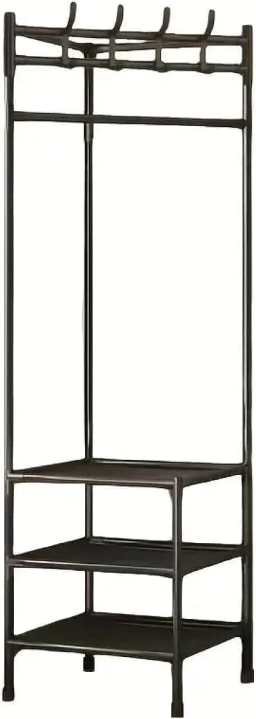 رگال لباس گوشه ای (ارتفاع ۱۸۰ x عرض ۴۵ x عمق ۴۵ سانتی متر). رگال لباس مشکی و مقاوم برای اتاق خواب یا راهرو از Best Deal