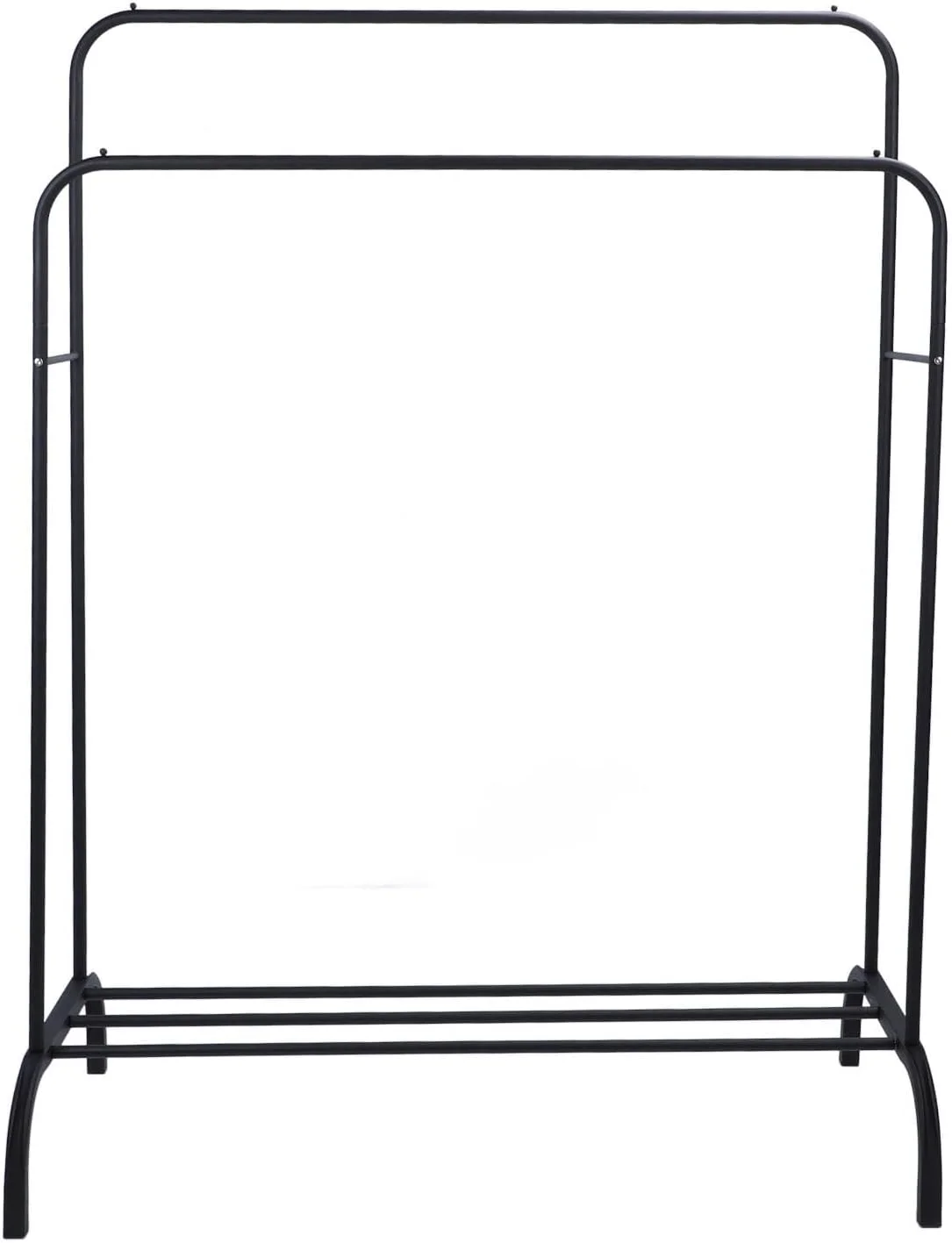 رگال لباس تاشو Depisuta، رگال لباس دو میله با قفسه کفش، برای آویزان کردن لباس، سازمان دهنده ذخیره سازی چند منظوره و سنگین برای اتاق خواب، اتاق نشیمن (مشکی)