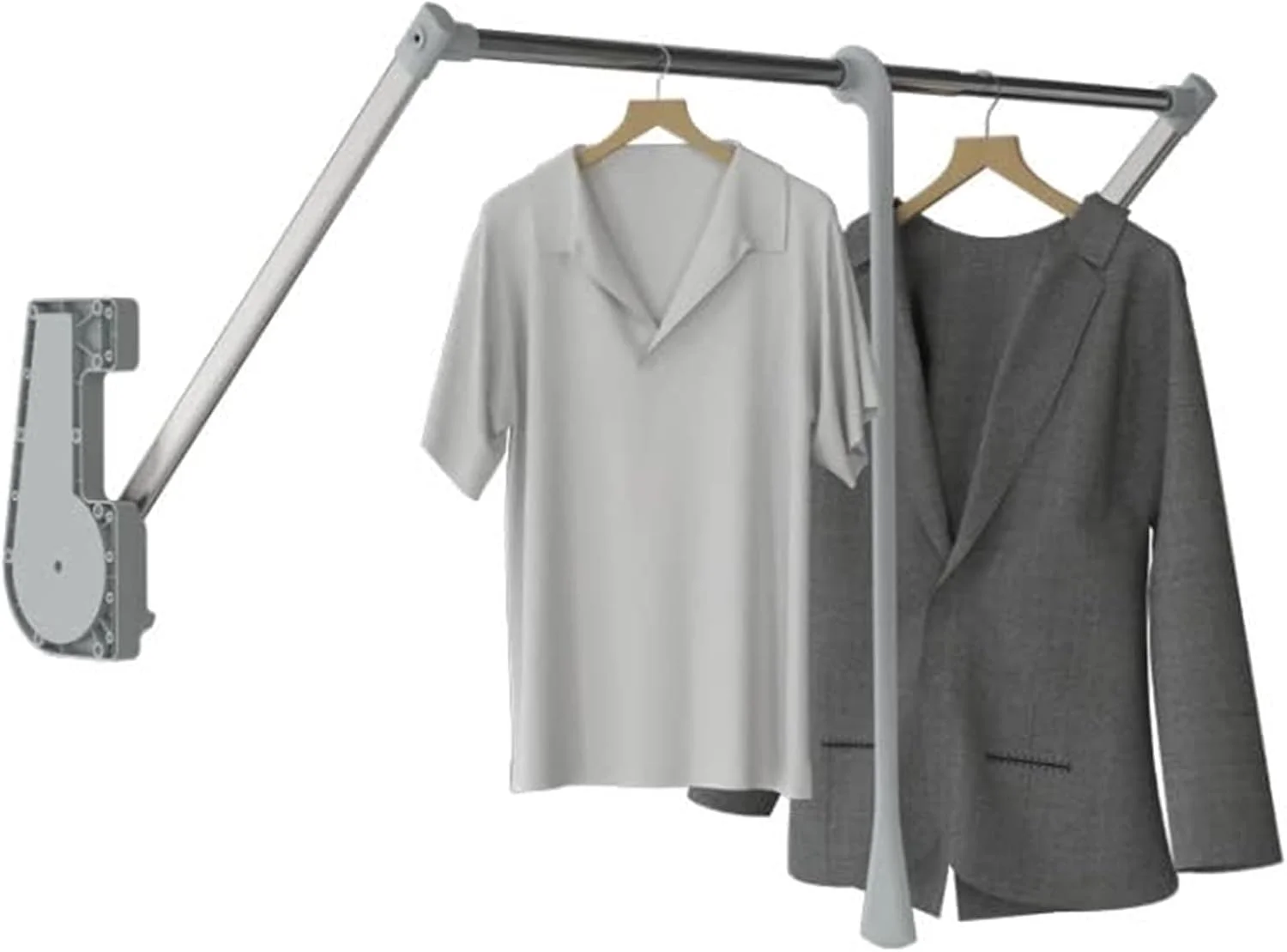 آویز لباس تاشو ریلی، رخت آویز قابل تنظیم برای منزل، ریل آویز لباس صرفه جویی در فضا، سفید، 564-764 میلی متر، سفید-764-1064 میلی متر آویز لباس تاشو ریلی، رخت آویز قابل تنظیم برای منزل، ریل آویز لباس صرفه جویی در فضا، سفید، 564-764 میلی متر، سفید-764-1064 میلی متر