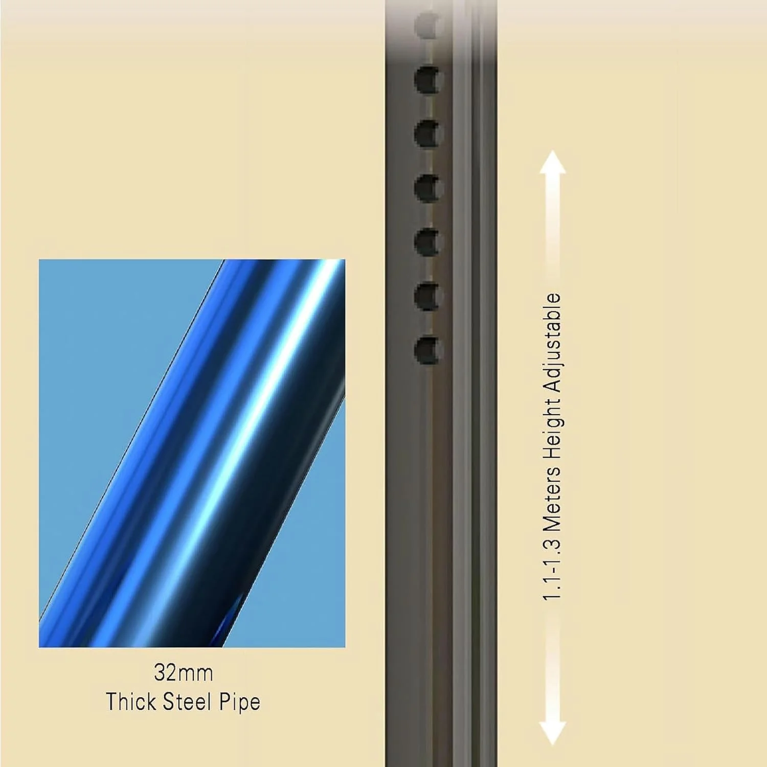 ارگانایزر میلهای با قابلیت تنظیم ارتفاع از کف تا سقف، رختآویز ایستاده با ظرفیت بالا مناسب لباس، کلاه، کیف و غیره ارگانایزر میلهای با قابلیت تنظیم ارتفاع از کف تا سقف، رختآویز ایستاده با ظرفیت بالا مناسب لباس، کلاه، کیف و غیره
