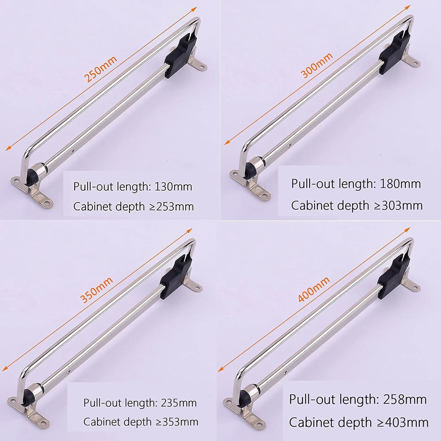 ریل لباس تلسکوپی EdirFtra، آویز لباس، مناسب برای نصب در کمد، کشو یا سقف، مدل بیرون کشویی، 30 سانتی متر