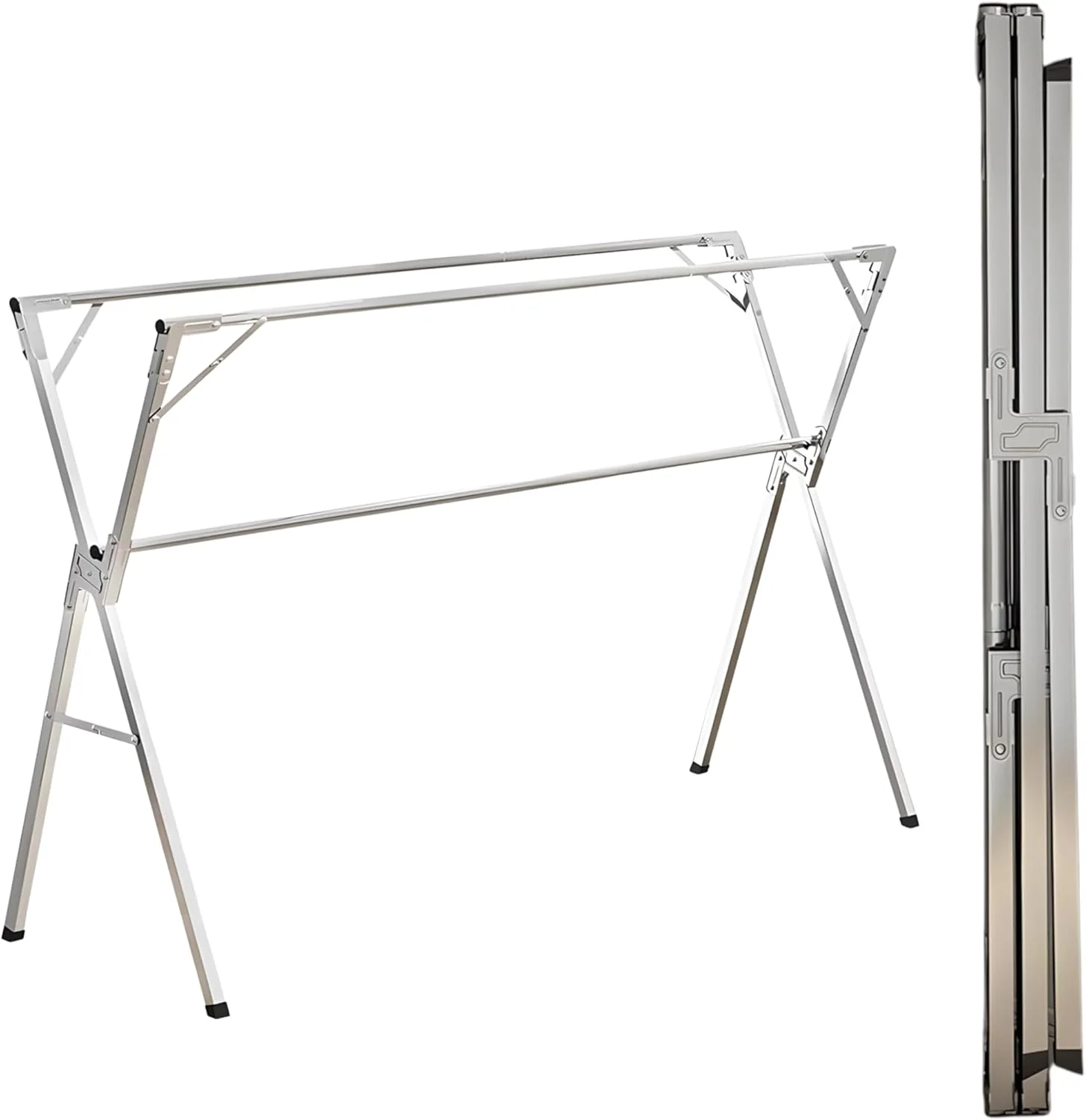 پایه تاشو آلومینیومی خشک کن لباس خانگی - پایه لباس سبک و ضد زنگ برای استفاده در داخل و خارج از منزل - بند رخت سنگین برای لباس، حوله و روتختی