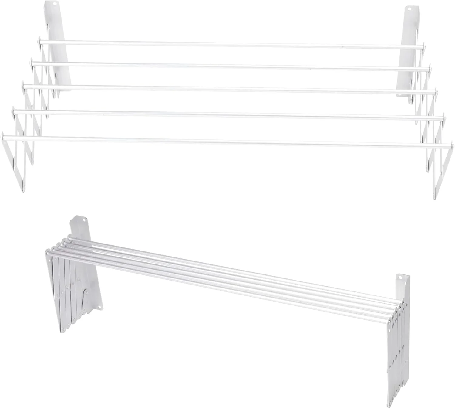 آویز لباس تاشو دیواری 80 سانتی متری مناسب منزل - رخت آویز آکاردئونی تاشو برای استفاده در داخل و خارج از منزل - بند رخت استیل ضد زنگ صرفه جویی در فضا برای حوله و لباس