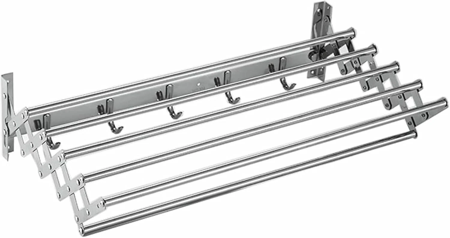 قفسه خشک کن لباس تاشو و قابل گسترش دیواری، مناسب برای استفاده در فضای داخلی و خارجی، به همراه میله آویز لباس برای پیراهن، شلوار، حوله، کفش، اندازه 90 سانتی متر، سازمان دهنده لباس، صرفه جویی در فضا قفسه خشک کن لباس تاشو و قابل گسترش دیواری، مناسب برای استفاده در فضای داخلی و خارجی، به همراه میله آویز لباس برای پیراهن، شلوار، حوله، کفش، اندازه 90 سانتی متر، سازمان دهنده لباس، صرفه جویی در فضا