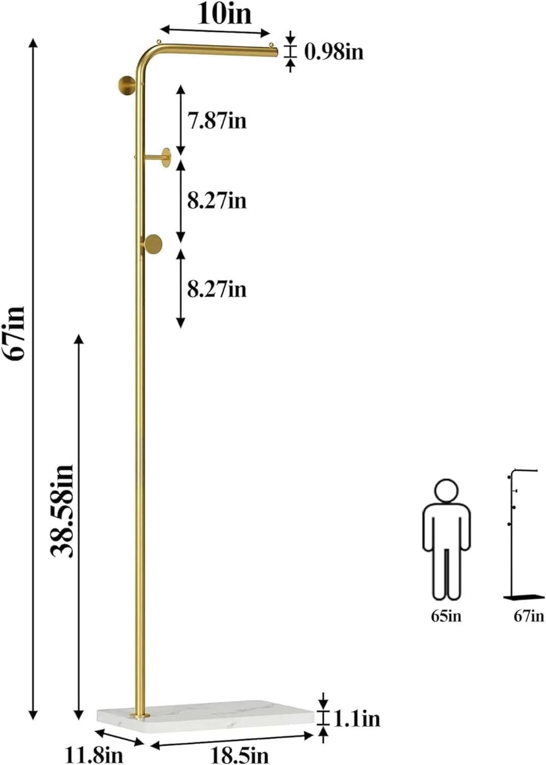 چوب لباسی ایستاده فوروبار با 3 آویز، چوب لباسی با ارتفاع قابل تنظیم، مناسب برای کت، کلاه، لباس، ورودی اتاق خواب، دفتر یا اتاق غذاخوری چوب لباسی ایستاده فوروبار با 3 آویز، چوب لباسی با ارتفاع قابل تنظیم، مناسب برای کت، کلاه، لباس، ورودی اتاق خواب، دفتر یا اتاق غذاخوری