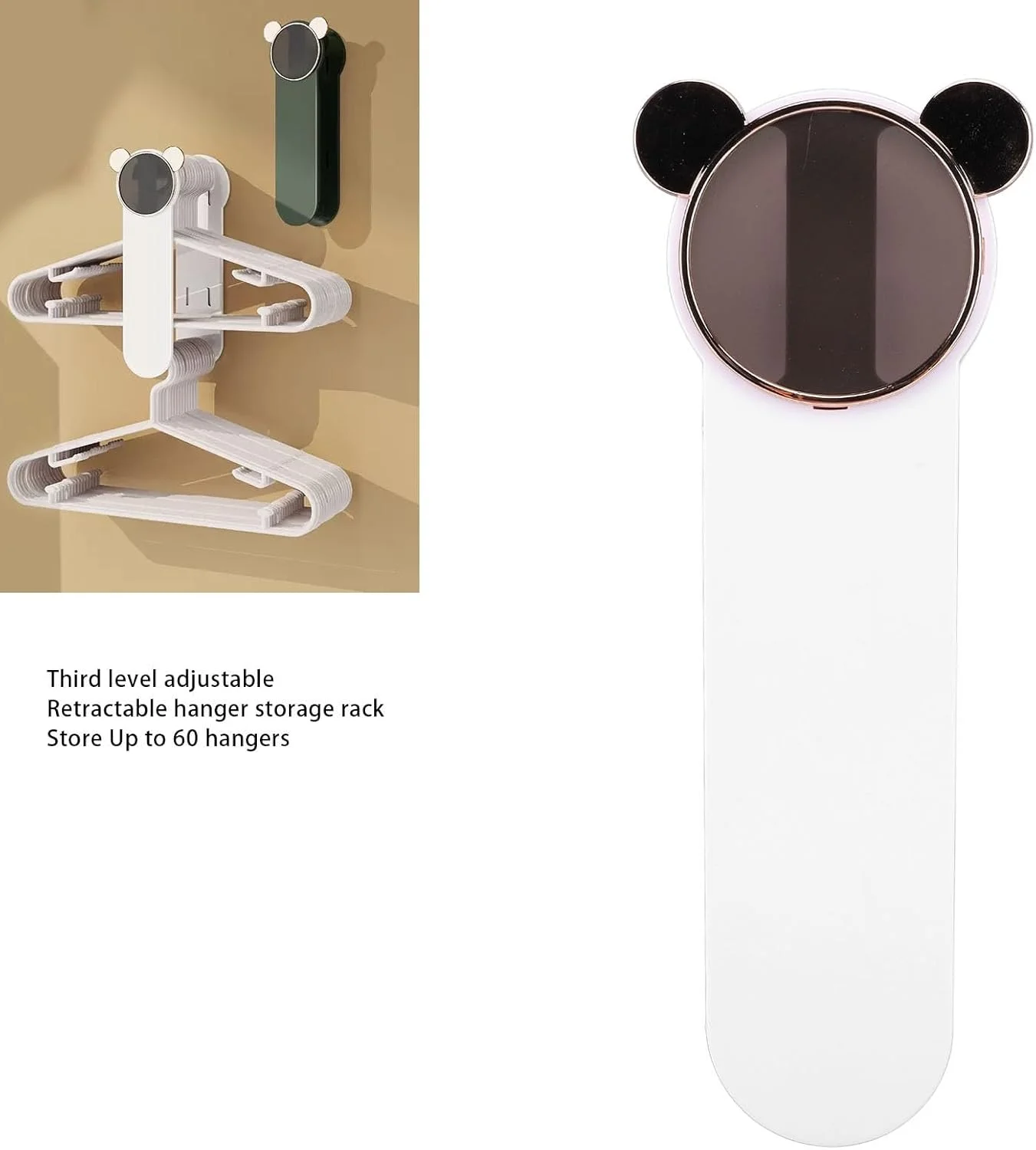 آویز لباس تلسکوپی، ظرفیت دو برابر، قفسه ذخیره سازی دیواری مقاوم در برابر آب با نصب آسان برای فضاهای کوچک (سفید) آویز لباس تلسکوپی، ظرفیت دو برابر، قفسه ذخیره سازی دیواری مقاوم در برابر آب با نصب آسان برای فضاهای کوچک (سفید)