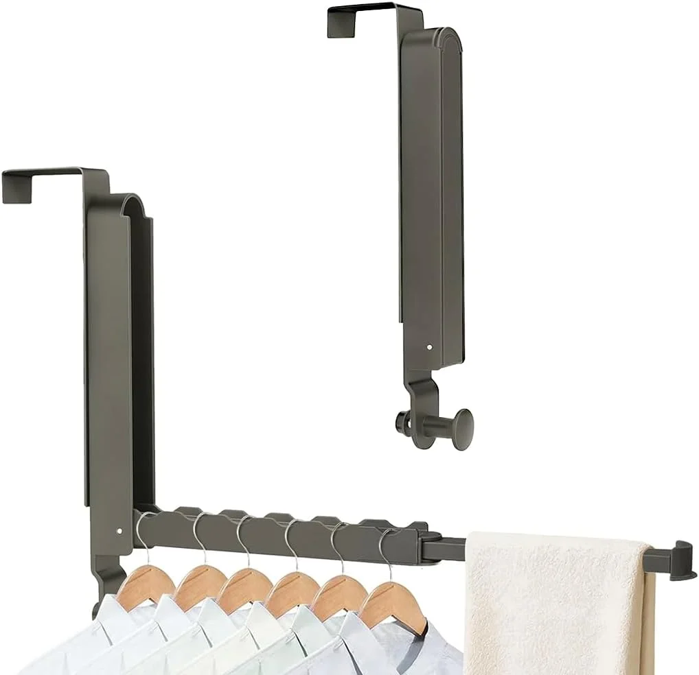 رخت آویز دیواری تاشو HASTHIP، آویز جمع شونده استیل ضد زنگ، آویز لباس دیواری بدون نیاز به سوراخ کاری برای اتاق لباسشویی، اتاق خواب، حمام، کمد لباس
