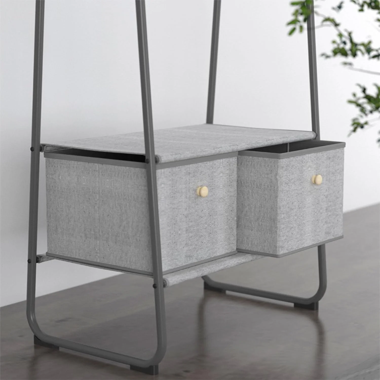 رگال لباس C&C Home با کشو - استند لباس با قاب فولادی و کشوهای پارچه ای - سازمان دهنده کمد بلند - رگال لباس برای آویزان کردن پیراهن، لباس و ژاکت 64 x 40 x 170 سانتی متر