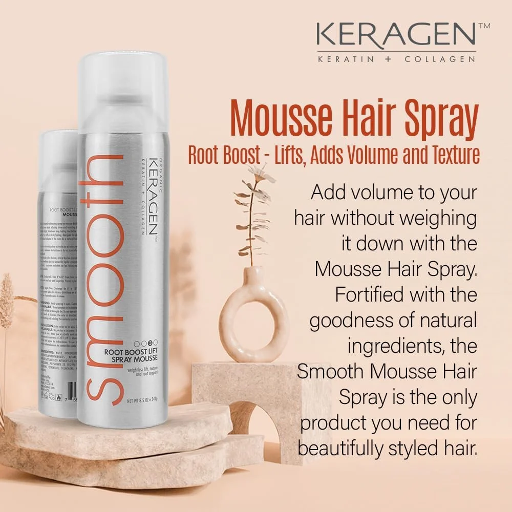 موس اسپری حجم دهنده و لیفت کننده ریشه مو کراتین و کلاژن کرژن، 241 گرم موس اسپری حجم دهنده و لیفت کننده ریشه مو کراتین و کلاژن کرژن، 241 گرم