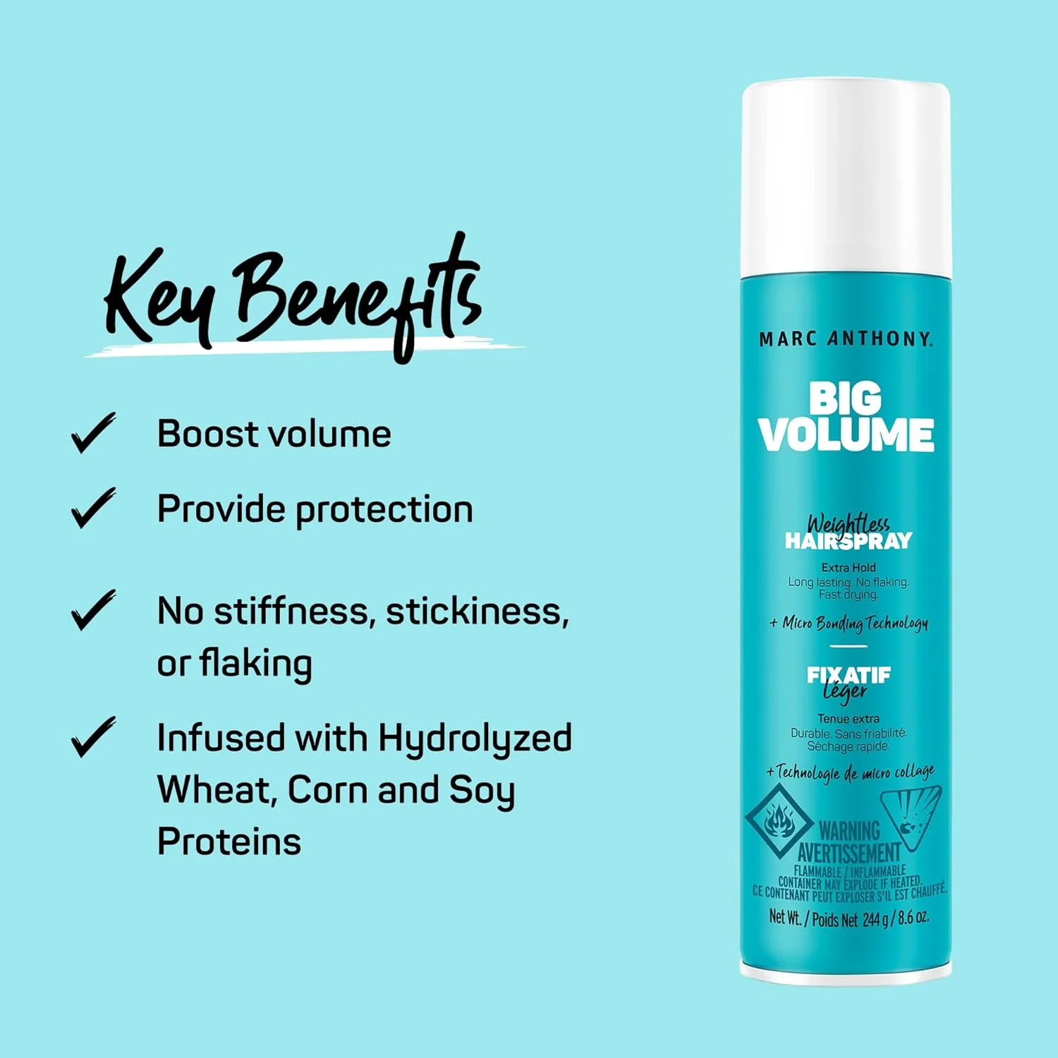 اسپری مو حجم دهنده و منعطف مارک آنتونی - حجم رویایی، 243 گرم - اسپری مو ضخیم کننده و ماندگار برای پرپشت و حجیم نشان دادن مو - حالت دهنده سبک و بدون ایجاد پوسته برای موهای فر و وز اسپری مو حجم دهنده و منعطف مارک آنتونی - حجم رویایی، 243 گرم - اسپری مو ضخیم کننده و ماندگار برای پرپشت و حجیم نشان دادن مو - حالت دهنده سبک و بدون ایجاد پوسته برای موهای فر و وز