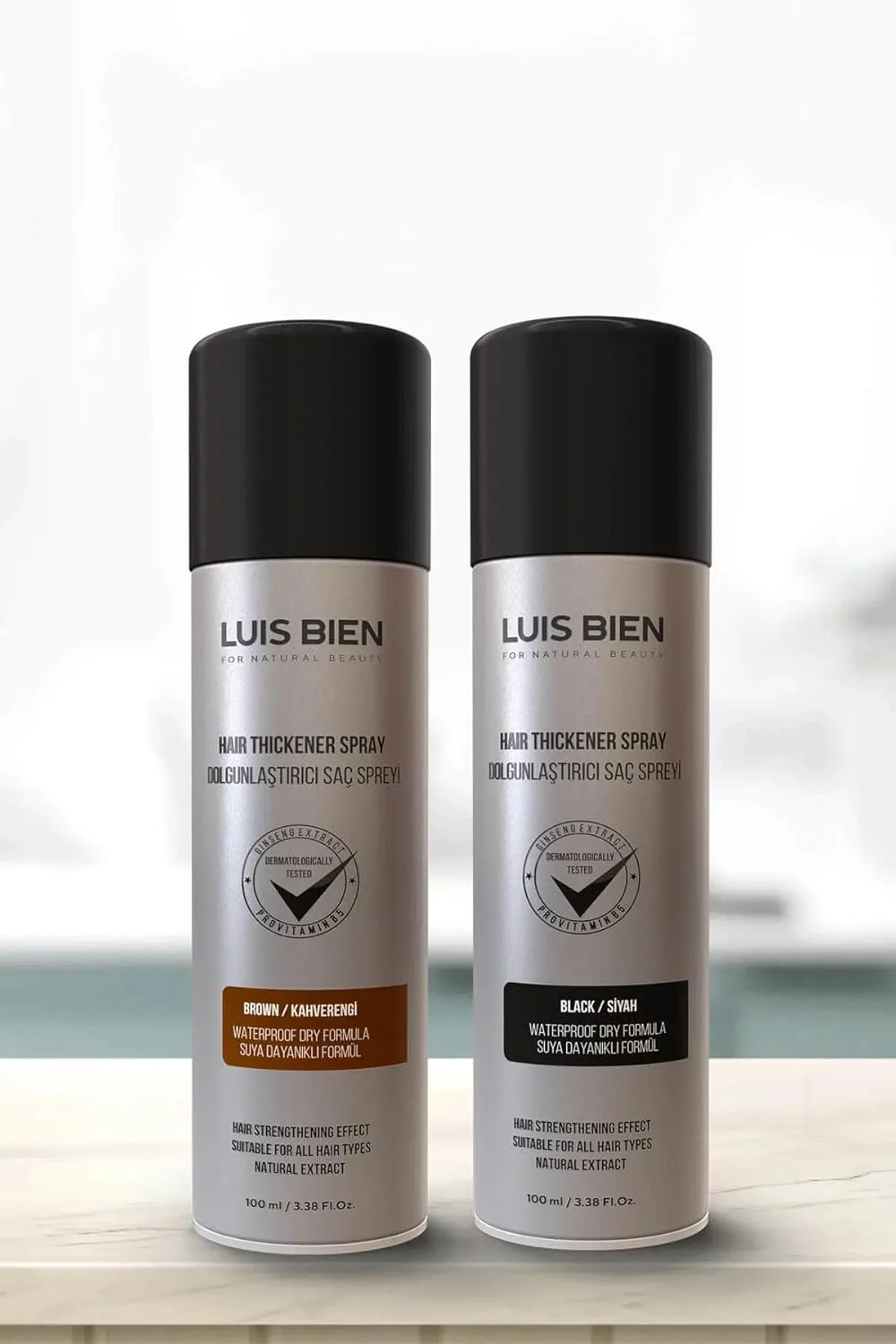 اسپری پرپشت کننده مو لویی بین، فیبر مو برای مردان و زنان - فیبرهای سازنده مو - پر و ضخیم فوری - فرمول غیر قابل تشخیص و مقاوم در برابر آب - مشکی 100 میلی لیتر اسپری پرپشت کننده مو لویی بین، فیبر مو برای مردان و زنان - فیبرهای سازنده مو - پر و ضخیم فوری - فرمول غیر قابل تشخیص و مقاوم در برابر آب - مشکی 100 میلی لیتر