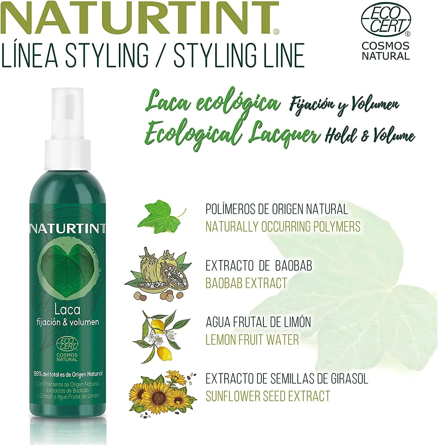 اسپری تثبیت کننده مو ناتورتینت - حجم و درخشش بیشتر، پایان طبیعی بی نقص - اثر ضد وز، +99.6% مواد طبیعی، عصاره بائوباب، بی رنگ، 175 میلی لیتر اسپری تثبیت کننده مو ناتورتینت - حجم و درخشش بیشتر، پایان طبیعی بی نقص - اثر ضد وز، +99.6% مواد طبیعی، عصاره بائوباب، بی رنگ، 175 میلی لیتر