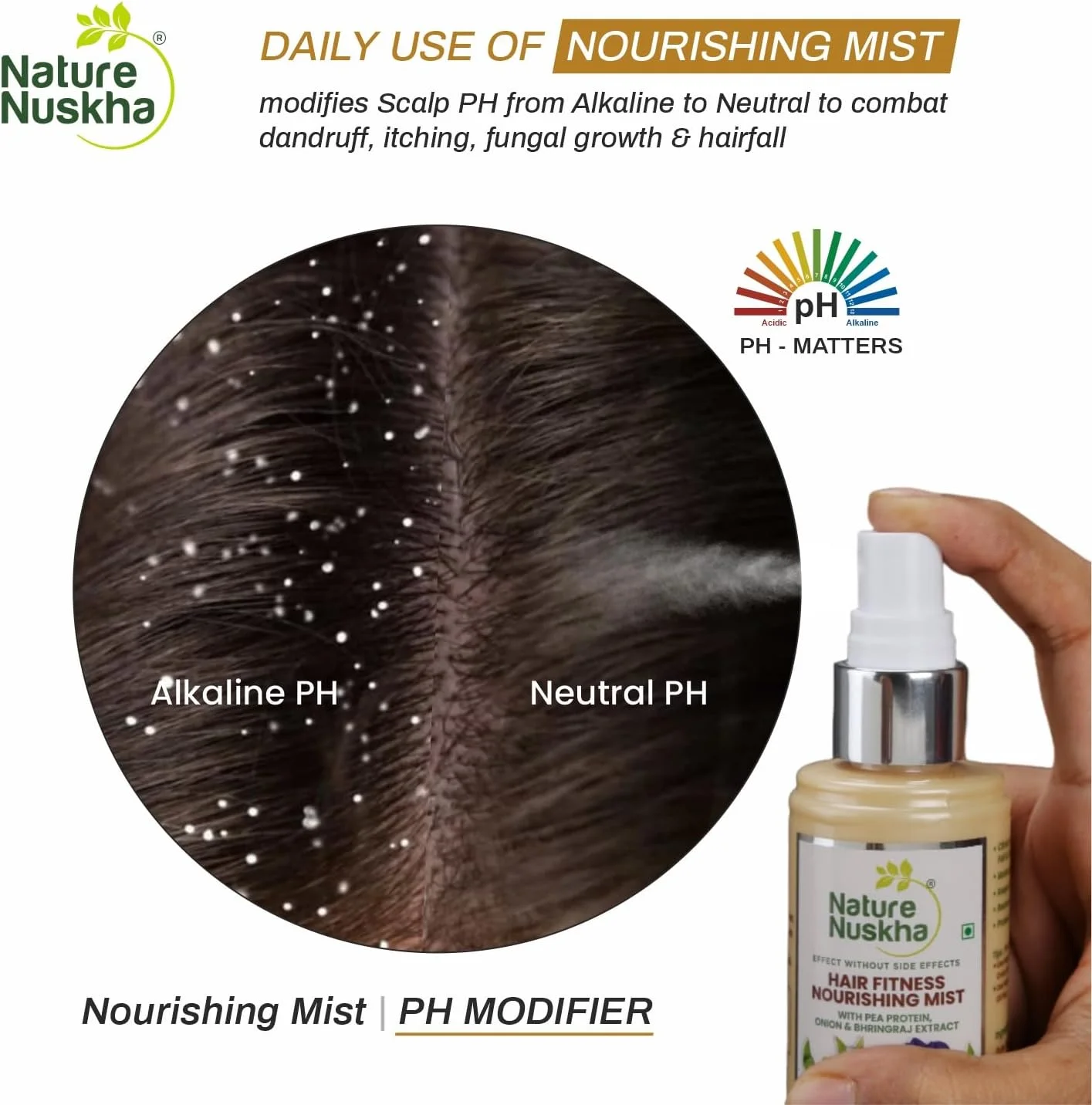 اسپری غنی از پروتئین مو با عصاره پیاز و برینگراج برای ضخیم شدن و رشد مو | جایگزین با کیفیت روغن مو برای کنترل ریزش مو و شوره سر | حاوی ویتامین B2، B6، نیاسین اسپری غنی از پروتئین مو با عصاره پیاز و برینگراج برای ضخیم شدن و رشد مو | جایگزین با کیفیت روغن مو برای کنترل ریزش مو و شوره سر | حاوی ویتامین B2، B6، نیاسین