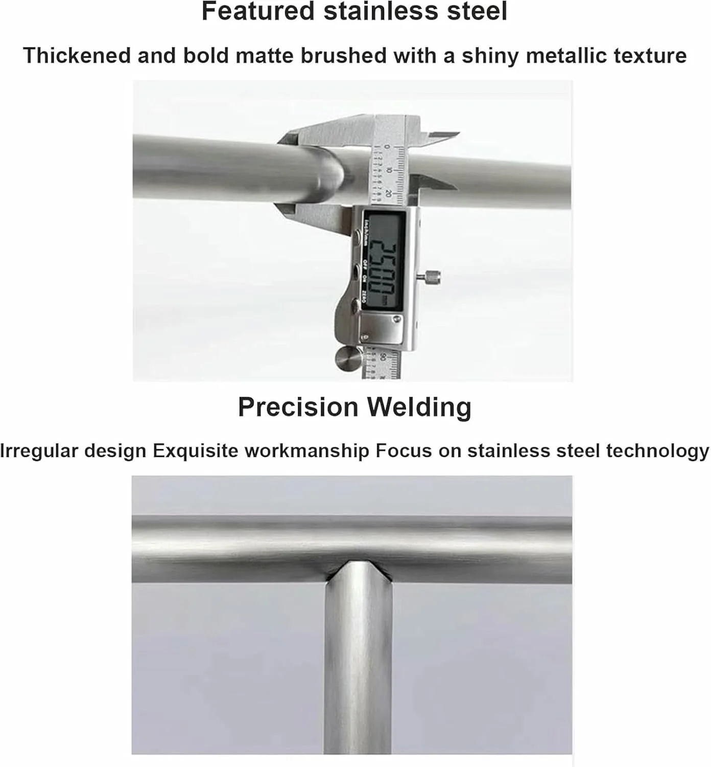 رگال لباس دیواری نقره ای صنعتی با پایه نمایشگر T شکل، مناسب برای فروشگاه، قفسه نظم دهنده لباس های سنگین، حوله و موارد دیگر