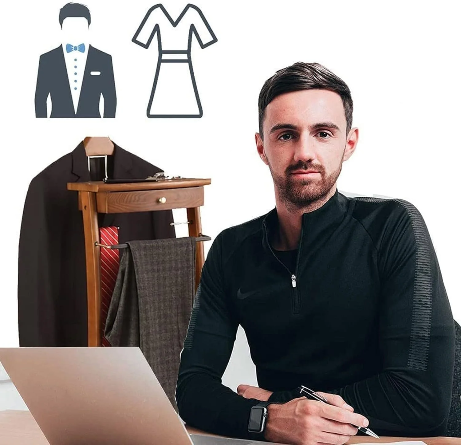 رخت آویز ایستاده چوبی KOHARA، مناسب برای کت و شلوار، با روکش لاستیکی ضد لغزش، مناسب برای سازماندهی لباس در دفتر، اتاق نشیمن و اتاق خواب. رخت آویز ایستاده چوبی KOHARA، مناسب برای کت و شلوار، با روکش لاستیکی ضد لغزش، مناسب برای سازماندهی لباس در دفتر، اتاق نشیمن و اتاق خواب.