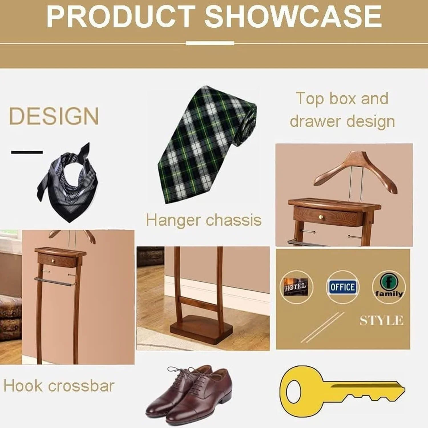 رخت آویز ایستاده چوبی KOHARA، مناسب برای کت و شلوار، با روکش لاستیکی ضد لغزش، مناسب برای سازماندهی لباس در دفتر، اتاق نشیمن و اتاق خواب. رخت آویز ایستاده چوبی KOHARA، مناسب برای کت و شلوار، با روکش لاستیکی ضد لغزش، مناسب برای سازماندهی لباس در دفتر، اتاق نشیمن و اتاق خواب.