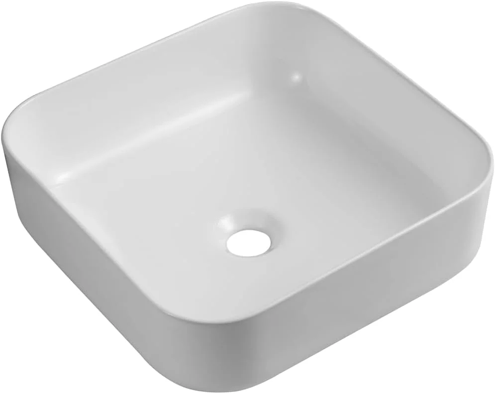 روشویی سرامیکی مدرن مربع سفید براق iBathUK