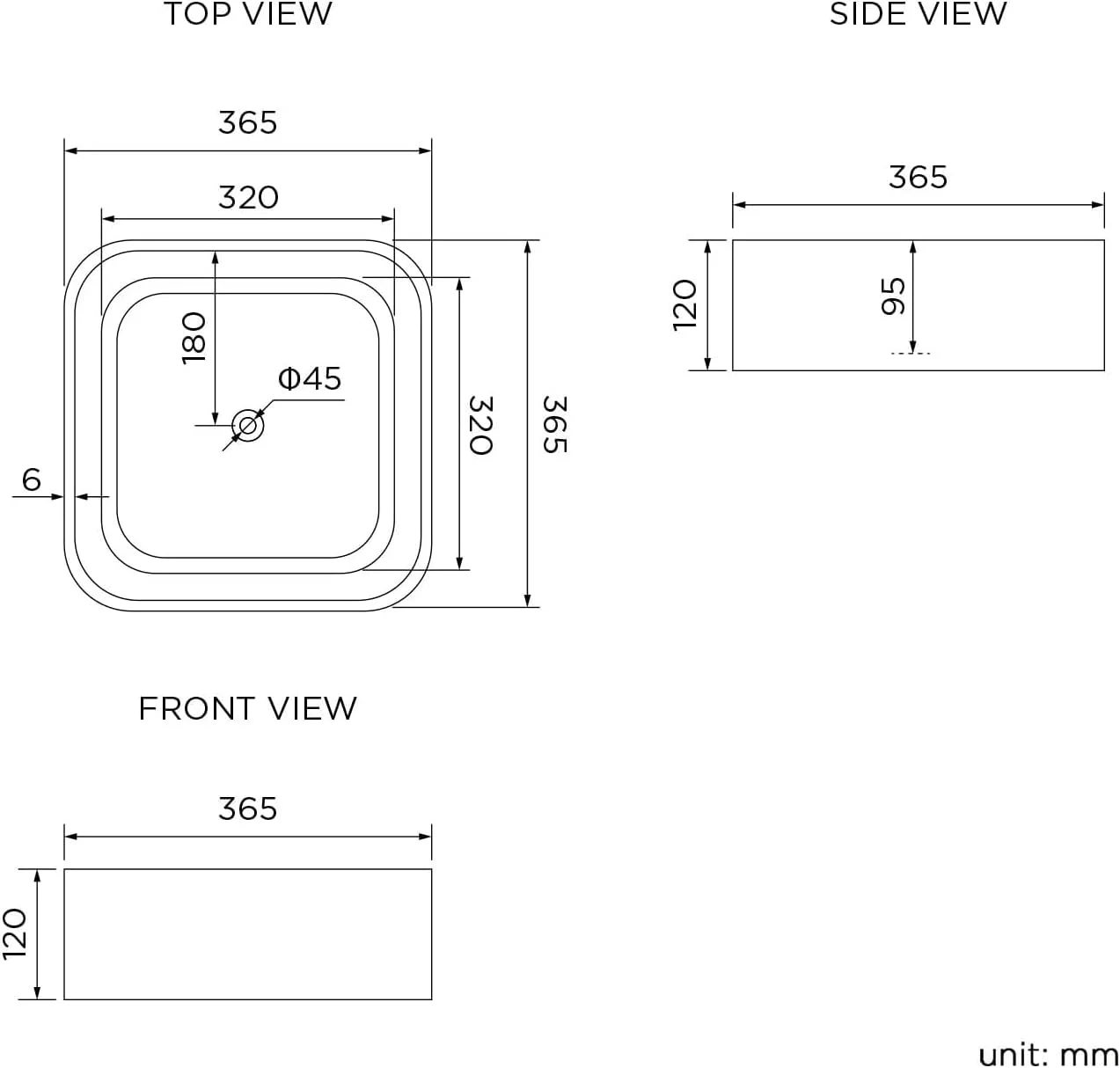 روشویی سرامیکی مدرن مربع سفید براق iBathUK