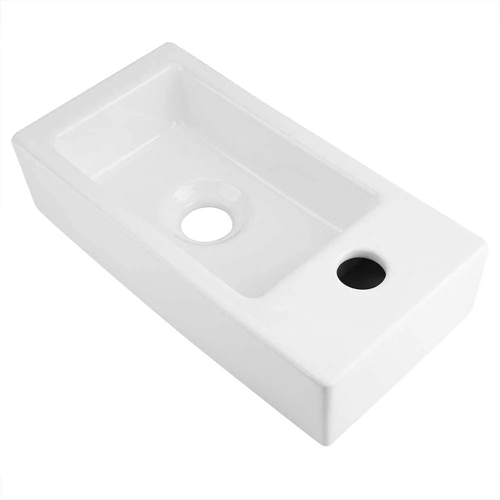 روشویی سرامیکی روکار ESPRIT KIDS، سینک مستطیلی مدرن برای سرویس بهداشتی، مناسب فضای داخلی و خارجی، سفید براق، 37X19X10 سانتی متر روشویی سرامیکی روکار ESPRIT KIDS، سینک مستطیلی مدرن برای سرویس بهداشتی، مناسب فضای داخلی و خارجی، سفید براق، 37X19X10 سانتی متر