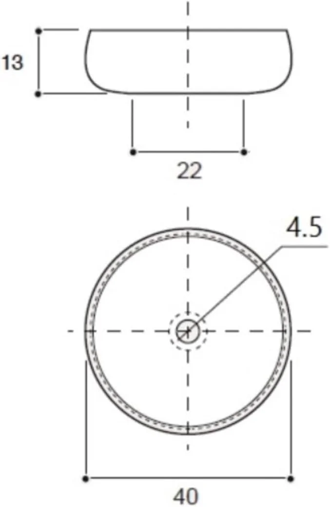 روشویی کاسه ای روکار مونرو، قطر ۴۰۰، مروارید سفید