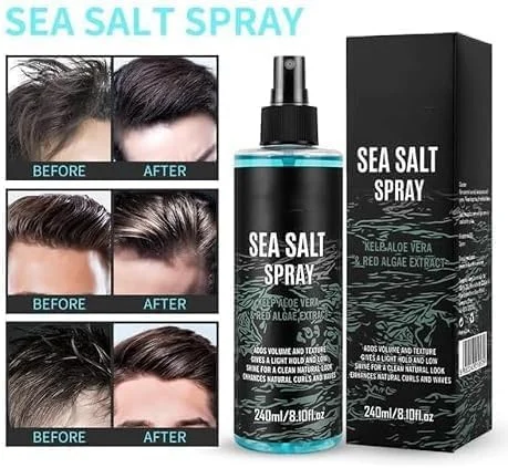 اسپری بافت دهنده مو با نمک دریا برای آقایان (236 میلی لیتر)، اسپری حجم دهنده موج ساحلی با عصاره جلبک دریایی، آلوئه ورا و جلبک قرمز - حجم و بافت را برای ظاهری شبیه موی ساحلی اضافه می کند