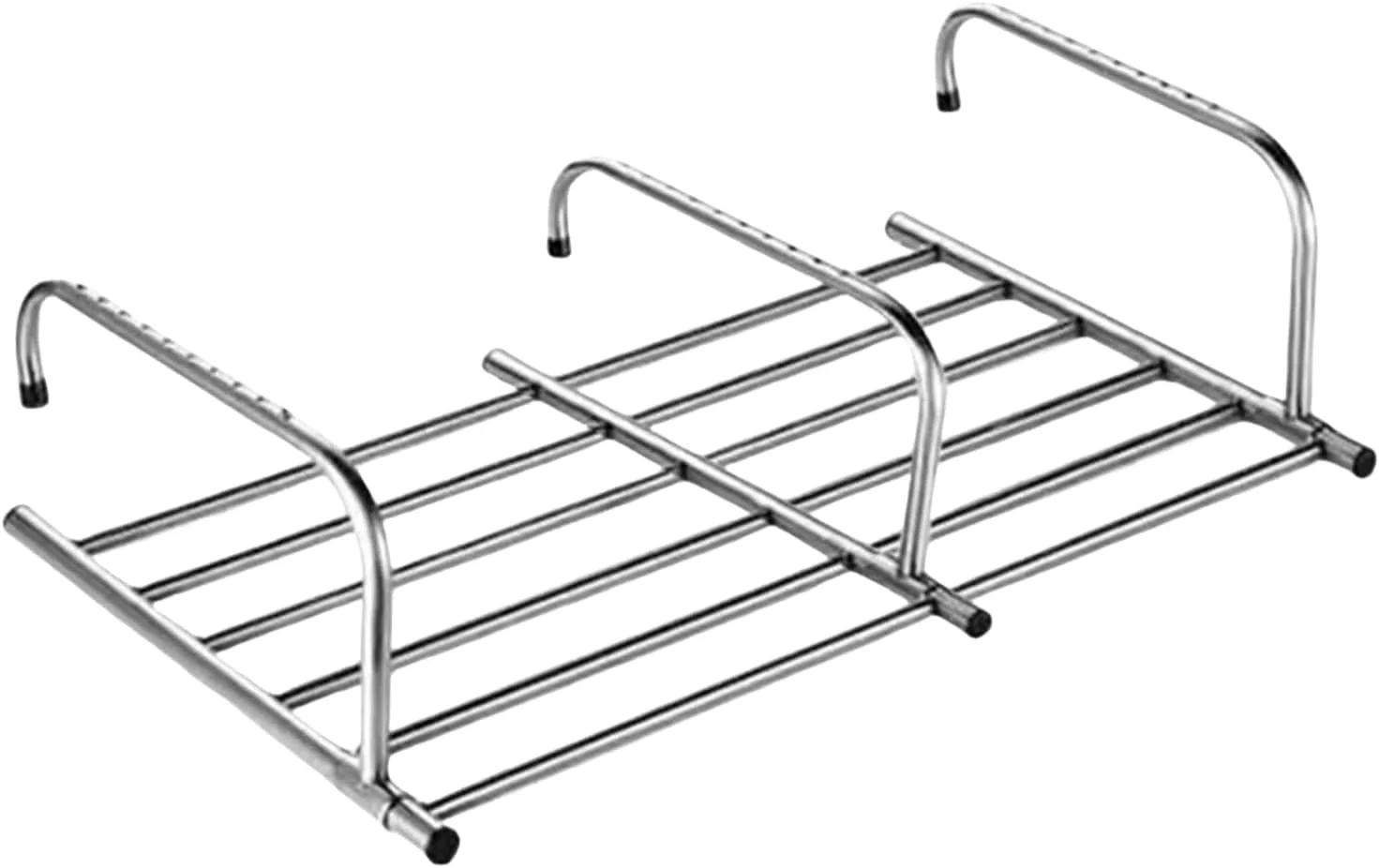 رخت آویز تاشو استیل MOTIM، مناسب برای خشک کردن لباس، حوله، بالکن، لبه پنجره، راهرو، نرده، و کفش (ابعاد 86-158 * 42 سانتی متر)