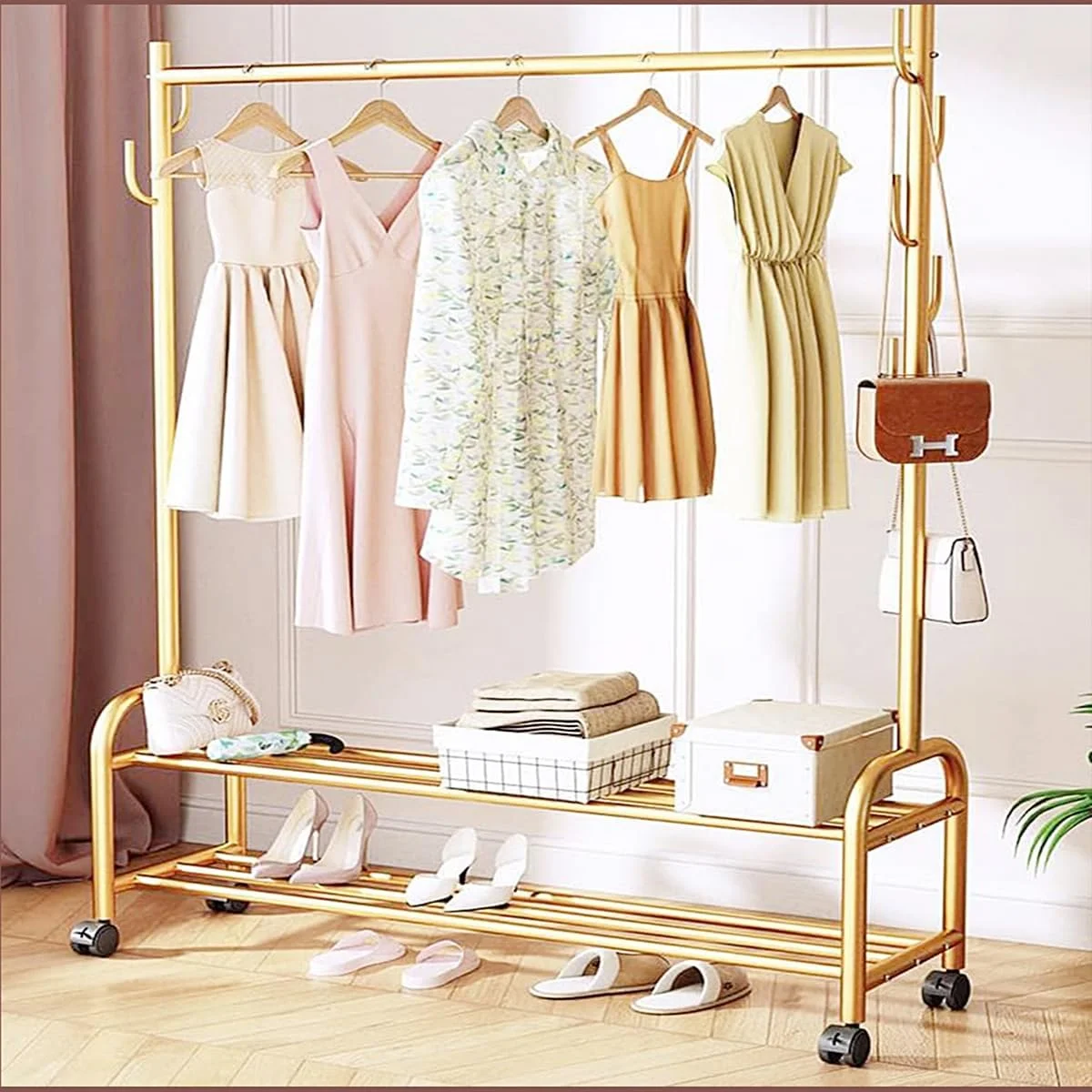 رگال لباس Moonmen، رگال لباس استیل سنگین برای آویزان کردن لباس، کلاه، شال گردن، کیف دستی، رگال کمد فلزی مستقل، استند آویز لباس نمایشگاهی فروشگاهی، مونتاژ آسان (مشکی) رگال لباس Moonmen، رگال لباس استیل سنگین برای آویزان کردن لباس، کلاه، شال گردن، کیف دستی، رگال کمد فلزی مستقل، استند آویز لباس نمایشگاهی فروشگاهی، مونتاژ آسان (مشکی)