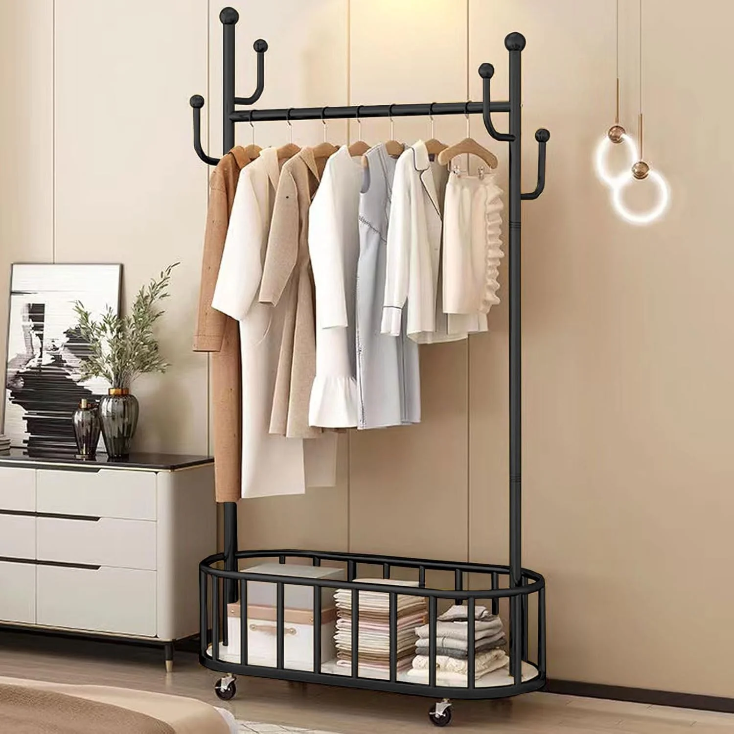 رگال لباس چند منظوره و مقاوم، رگال فلزی ایستاده لباس با میله آویز و سبد ذخیره سازی پایین، رگال لباس چرخ دار با ترمز، آویز فلزی مستقل، سازمان دهنده رگال برای اتاق خواب داخلی رگال لباس چند منظوره و مقاوم، رگال فلزی ایستاده لباس با میله آویز و سبد ذخیره سازی پایین، رگال لباس چرخ دار با ترمز، آویز فلزی مستقل، سازمان دهنده رگال برای اتاق خواب داخلی