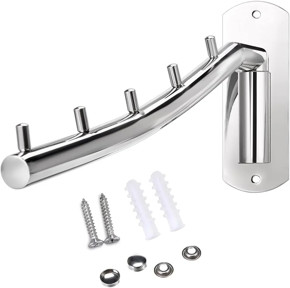 جالباسی دیواری NALACAL، قلاب لباس استیل ضد زنگ با بازوی چرخشی، سازمان دهنده صرفه جویی در فضا برای نگهداری لباس و میله کمد برای اتاق لباسشویی، اتاق خواب، حمام جالباسی دیواری NALACAL، قلاب لباس استیل ضد زنگ با بازوی چرخشی، سازمان دهنده صرفه جویی در فضا برای نگهداری لباس و میله کمد برای اتاق لباسشویی، اتاق خواب، حمام