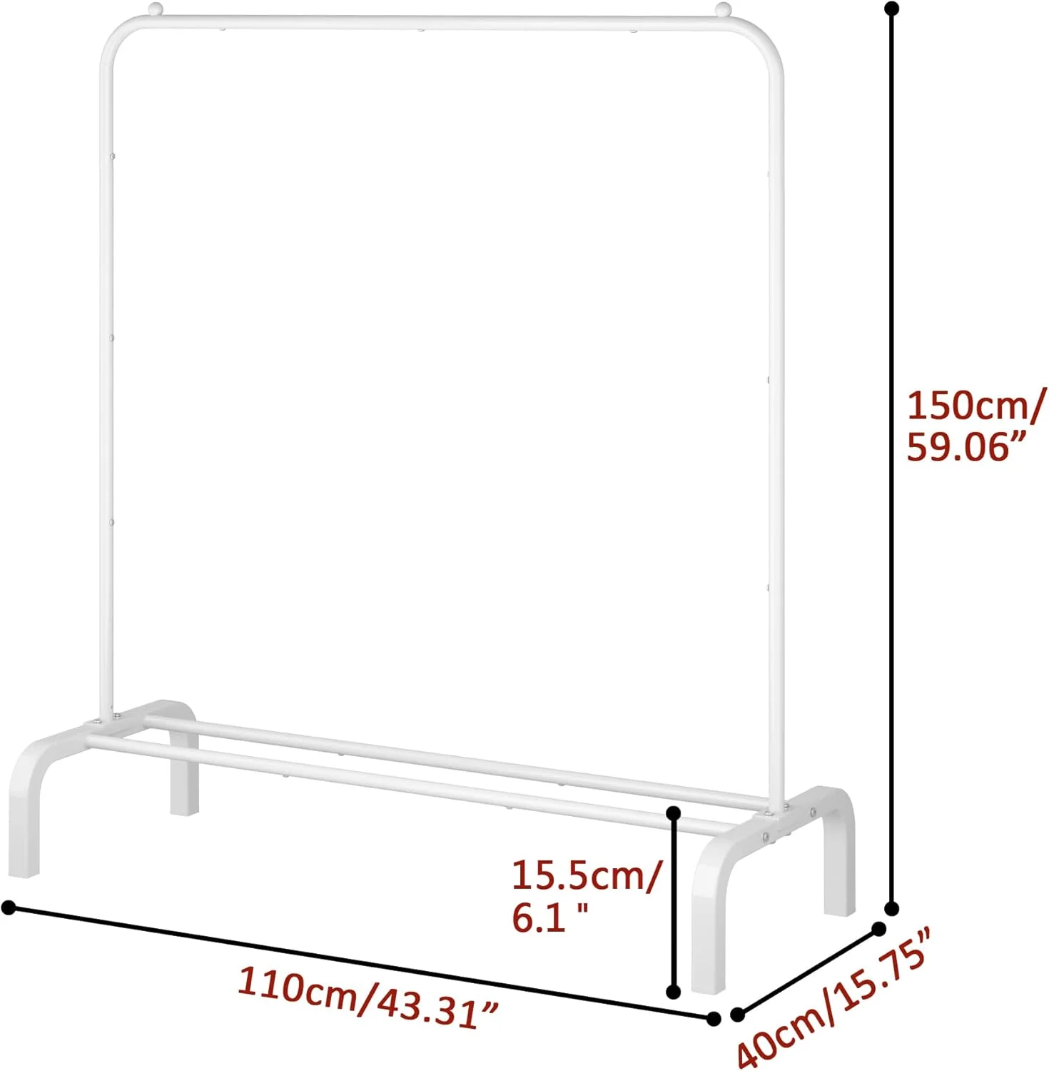 رگال لباس فلزی BYUAIRY با قفسه زیرین، رگال آویز لباس برای آویزان کردن لباس ها، پیراهن، شلوار جین و کت، سفید رگال لباس فلزی BYUAIRY با قفسه زیرین، رگال آویز لباس برای آویزان کردن لباس ها، پیراهن، شلوار جین و کت، سفید