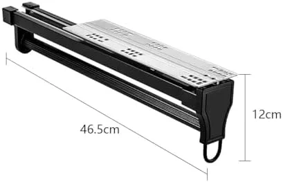 آویز بیرون‌کشویی، قفسه شلوار بیرون‌کشویی 31.5cmx12cm، قفسه شلوار قابل افزایش، ریل لباس بیرون‌کشویی آلیاژ آلومینیوم، میله لباس صرفه‌جویی در فضا با میرایی بی‌صدا، آویز کشویی، 46.5cmx12cm