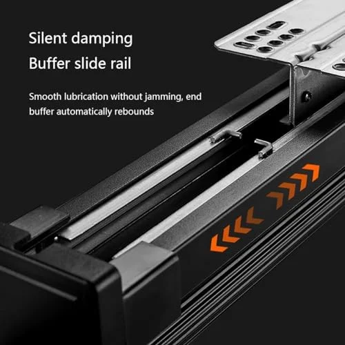 آویز بیرون‌کشویی، قفسه شلوار بیرون‌کشویی 31.5cmx12cm، قفسه شلوار قابل افزایش، ریل لباس بیرون‌کشویی آلیاژ آلومینیوم، میله لباس صرفه‌جویی در فضا با میرایی بی‌صدا، آویز کشویی، 46.5cmx12cm