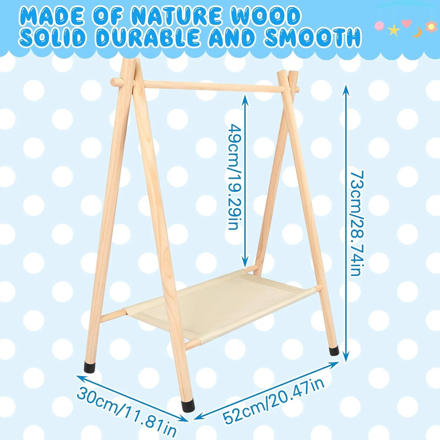 رگال لباس کودک Queekay، رگال لباس کودک برای سیسمونی، حیوانات خانگی، عروسک ها، لباس کودک، سازمان دهنده لباس چوبی با قفسه نگهداری و رگال آویز (بژ، متوسط) رگال لباس کودک Queekay، رگال لباس کودک برای سیسمونی، حیوانات خانگی، عروسک ها، لباس کودک، سازمان دهنده لباس چوبی با قفسه نگهداری و رگال آویز (بژ، متوسط)
