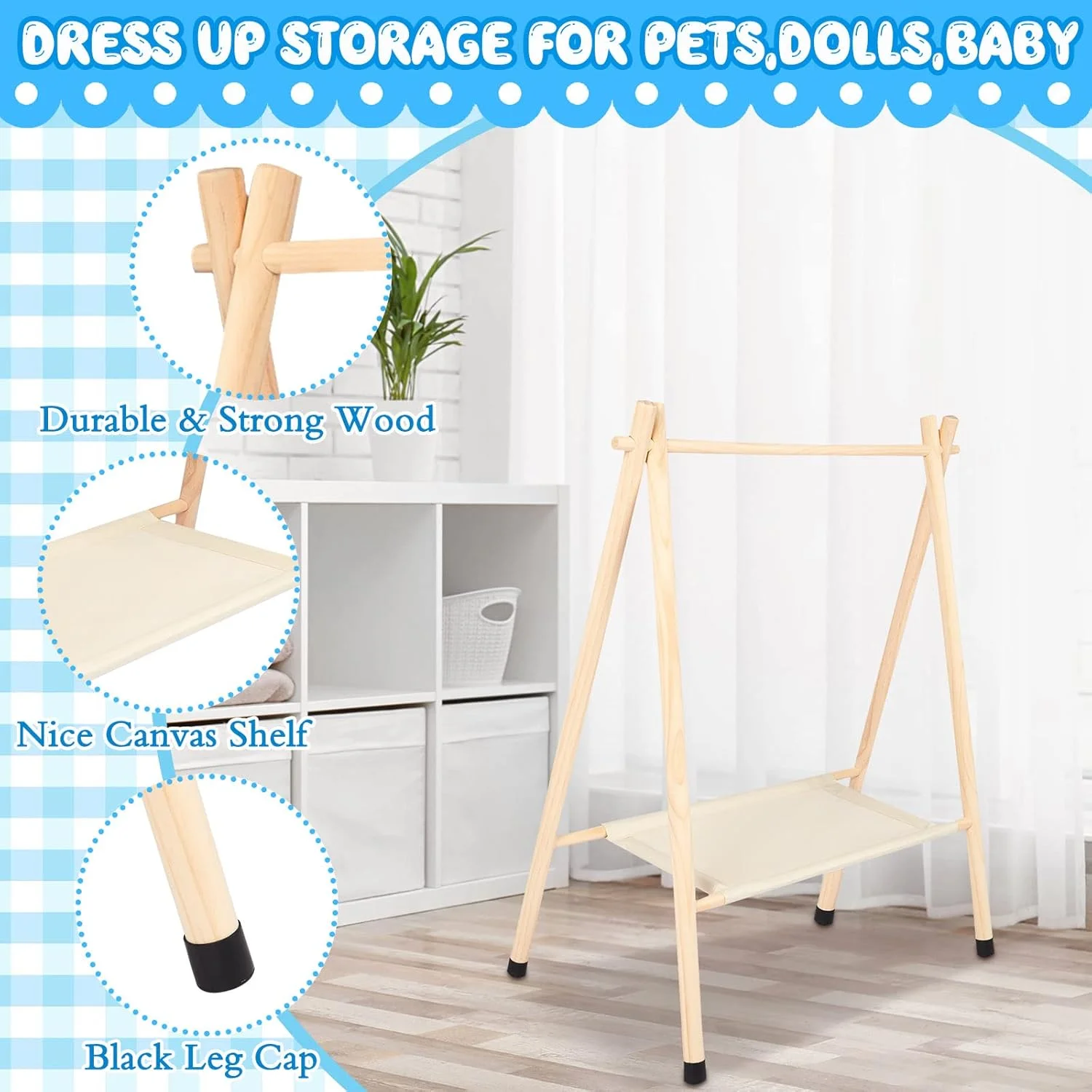 رگال لباس کودک Queekay، رگال لباس کودک برای سیسمونی، حیوانات خانگی، عروسک ها، لباس کودک، سازمان دهنده لباس چوبی با قفسه نگهداری و رگال آویز (بژ، متوسط) رگال لباس کودک Queekay، رگال لباس کودک برای سیسمونی، حیوانات خانگی، عروسک ها، لباس کودک، سازمان دهنده لباس چوبی با قفسه نگهداری و رگال آویز (بژ، متوسط)