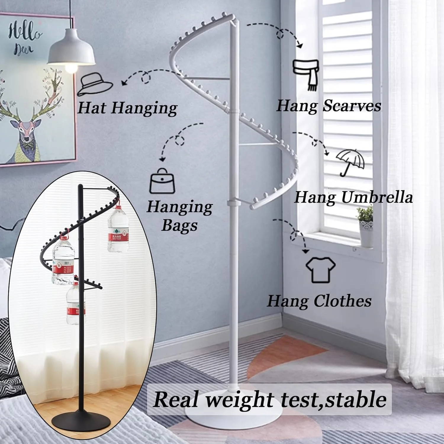 رگال لباس چرخشی مارپیچ، رگال فلزی لباس با کیفیت تجاری با پایه پایدار، آویز لباس ایستاده برای آویزان کردن لباس، رگال لباس برای بوتیک ها و نمایش لباس رگال لباس چرخشی مارپیچ، رگال فلزی لباس با کیفیت تجاری با پایه پایدار، آویز لباس ایستاده برای آویزان کردن لباس، رگال لباس برای بوتیک ها و نمایش لباس