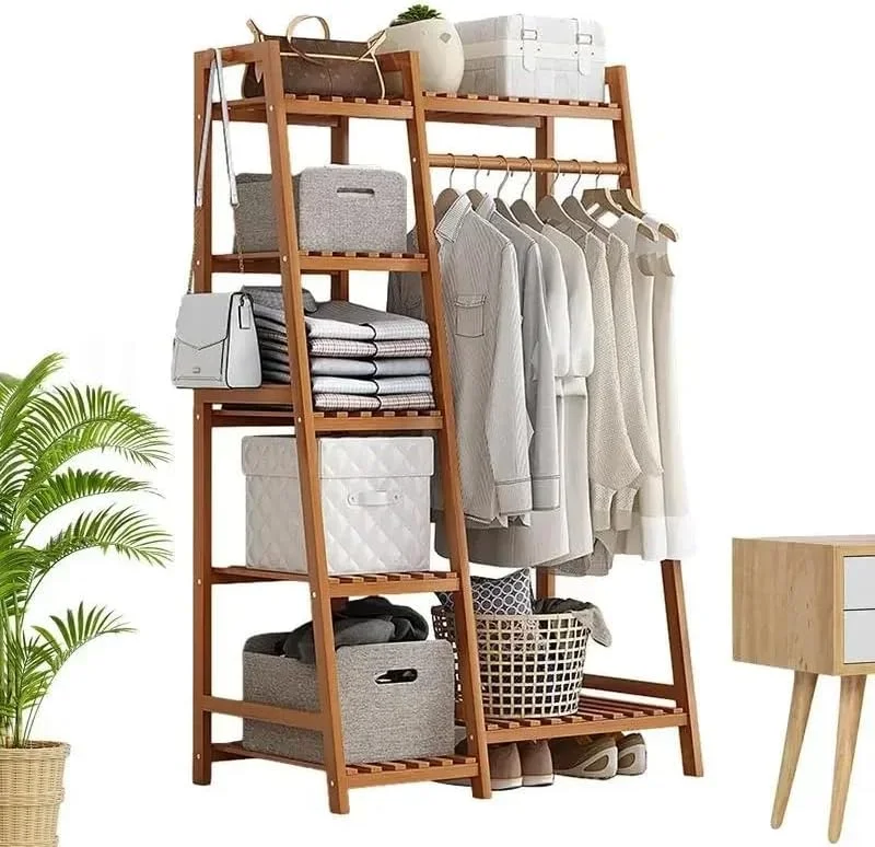 رگال لباس چوبی سنگین سانای با طبقه بالایی و دو طبقه قفسه برای نگهداری کفش و لباس (80cm-A) رگال لباس چوبی سنگین سانای با طبقه بالایی و دو طبقه قفسه برای نگهداری کفش و لباس (80cm-A)