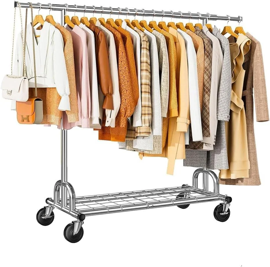 رگال لباس مقاوم، تحمل وزن 220 کیلوگرم، رگال فلزی لباس، آویز لباس چرخ دار، رگال قابل حمل با چرخ های محکم قفل دار، مناسب برای اتاق خواب، اتاق نشیمن، رختشورخانه، بالکن رگال لباس مقاوم، تحمل وزن 220 کیلوگرم، رگال فلزی لباس، آویز لباس چرخ دار، رگال قابل حمل با چرخ های محکم قفل دار، مناسب برای اتاق خواب، اتاق نشیمن، رختشورخانه، بالکن