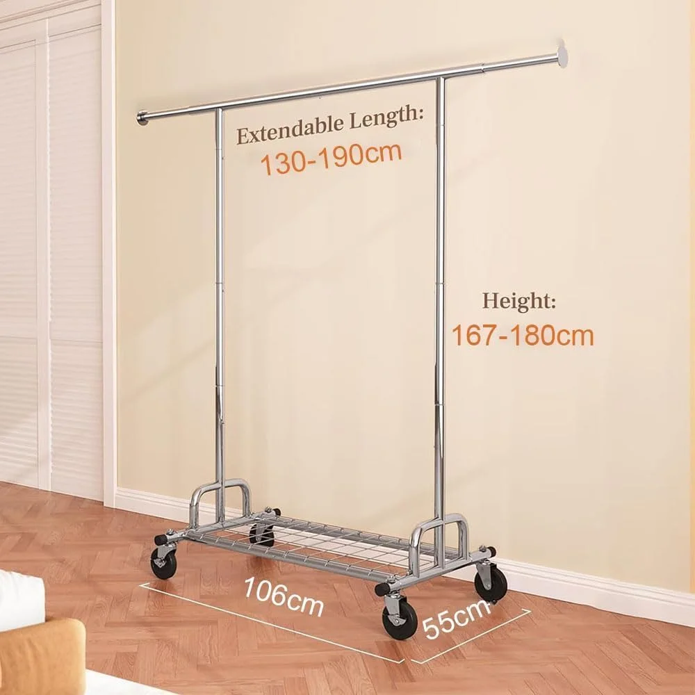 رگال لباس مقاوم، تحمل وزن 220 کیلوگرم، رگال فلزی لباس، آویز لباس چرخ دار، رگال قابل حمل با چرخ های محکم قفل دار، مناسب برای اتاق خواب، اتاق نشیمن، رختشورخانه، بالکن رگال لباس مقاوم، تحمل وزن 220 کیلوگرم، رگال فلزی لباس، آویز لباس چرخ دار، رگال قابل حمل با چرخ های محکم قفل دار، مناسب برای اتاق خواب، اتاق نشیمن، رختشورخانه، بالکن