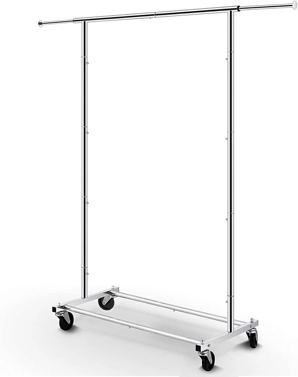 رگال لباس استاندارد و ساده ترندینگ، سازمان دهنده لباس چرخ دار برای آویزان کردن لباس، کروم