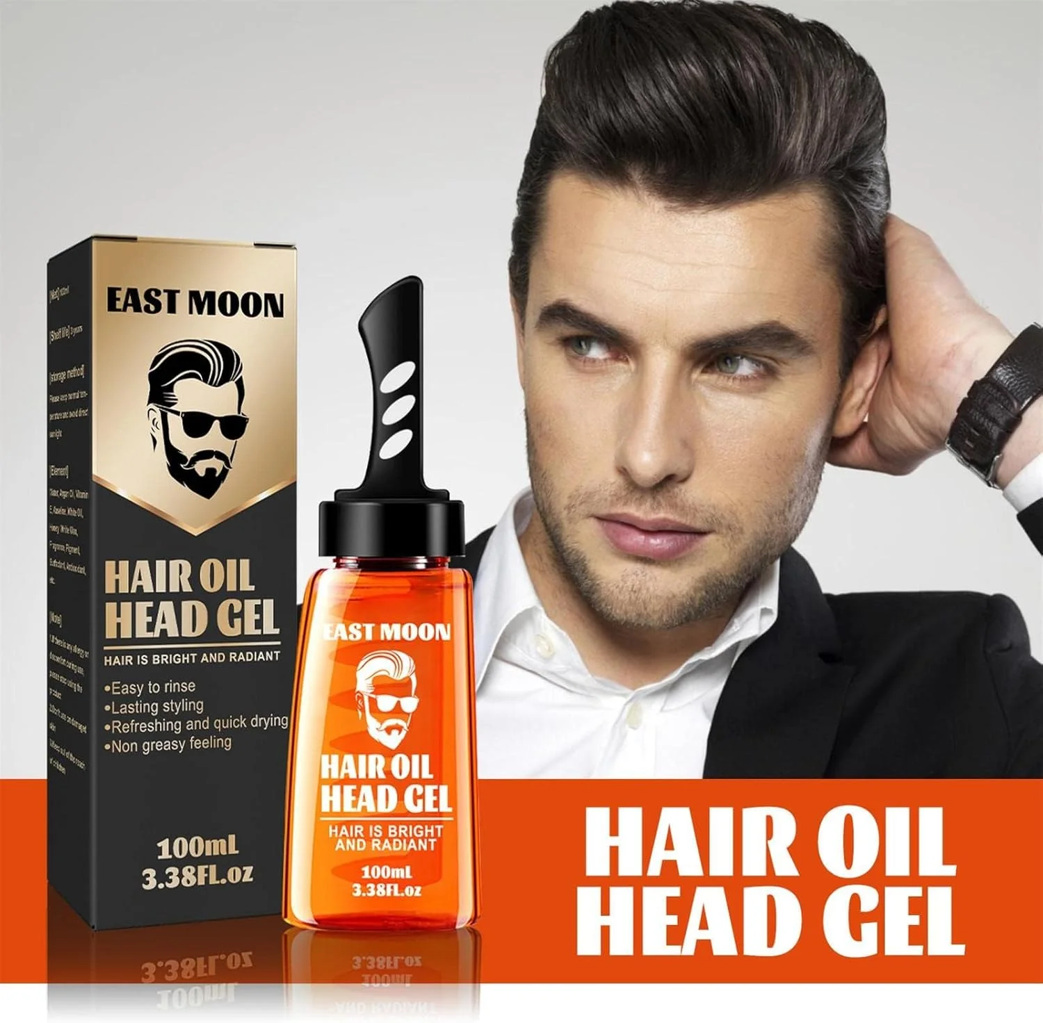 ژل واکس مو 100 میلی لیتری با شانه - واکس موی حالت دهنده با ماندگاری طولانی، کرم موی مردانه با ماندگاری طولانی، ابزار ژل حالت دهنده موی سالنی، حالت دهنده سریع مو، شستشوی آسان