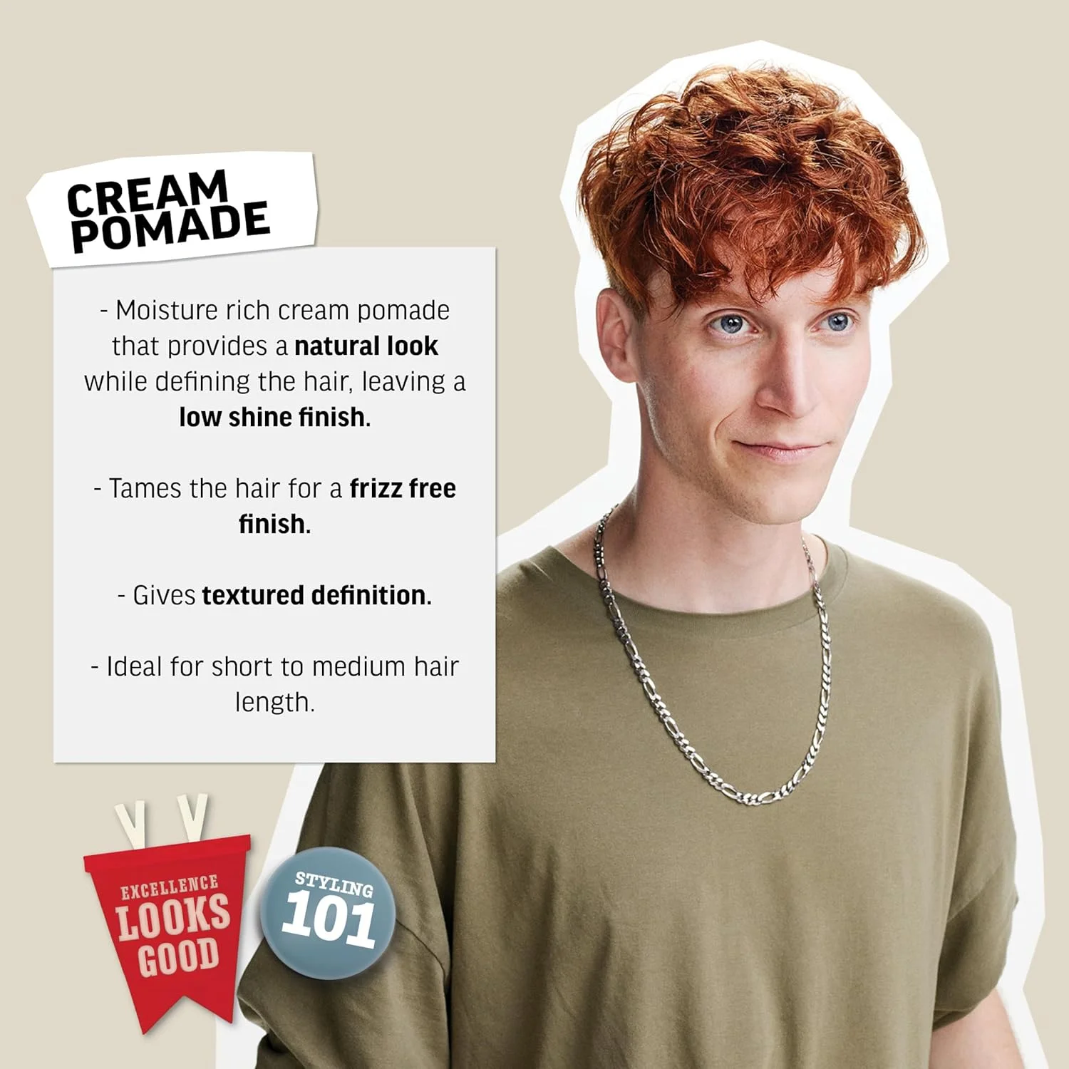 پماد موی مردانه امریکن کرو، مشابه ژل مو با نگهداری ملایم و درخشش کم، 85 گرم (بسته 1 عددی)