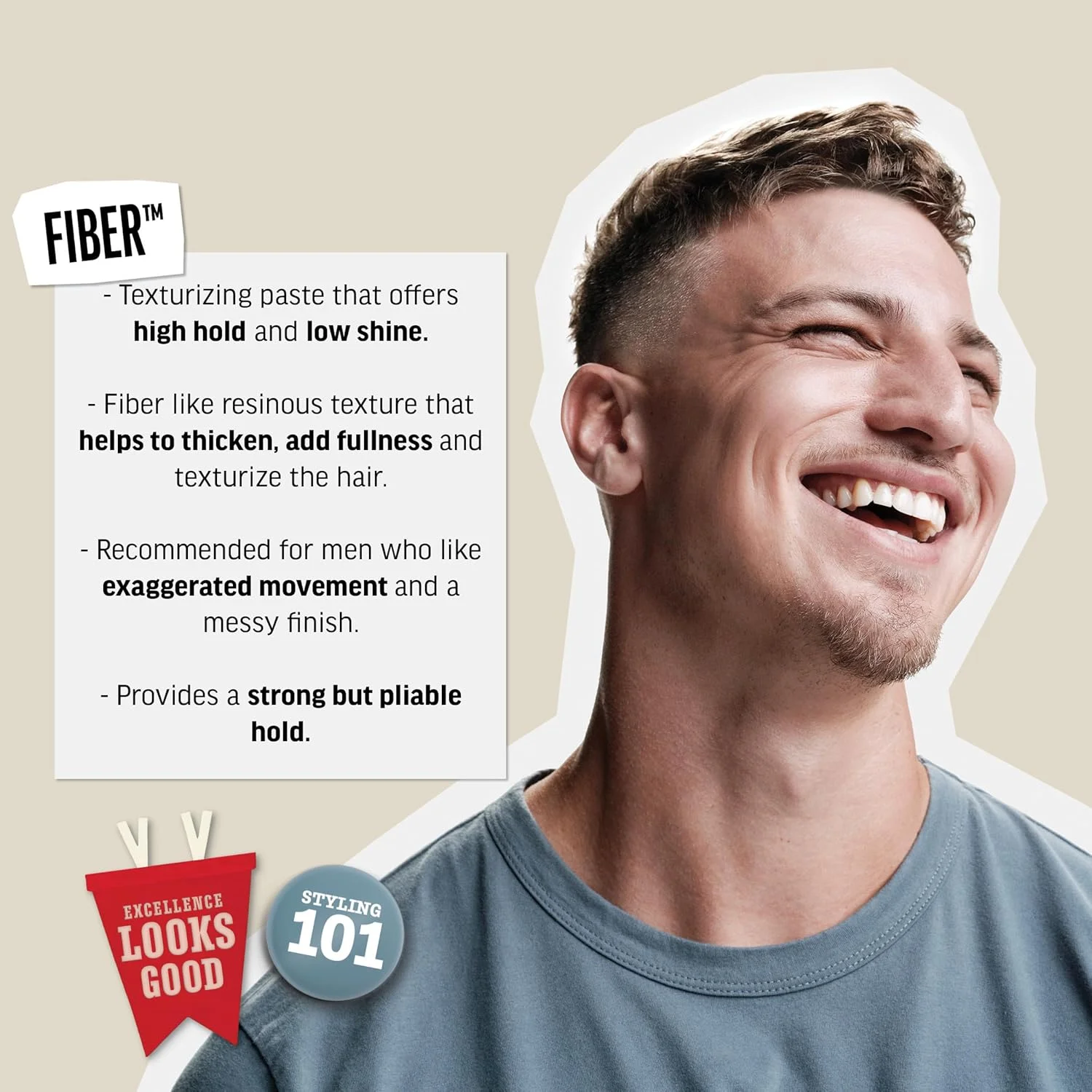 فیبر موی مردانه آمریکن کریو، حالت دهنده مو با قدرت نگهداری بالا و درخشش کم، نسخه جدید 85 گرمی