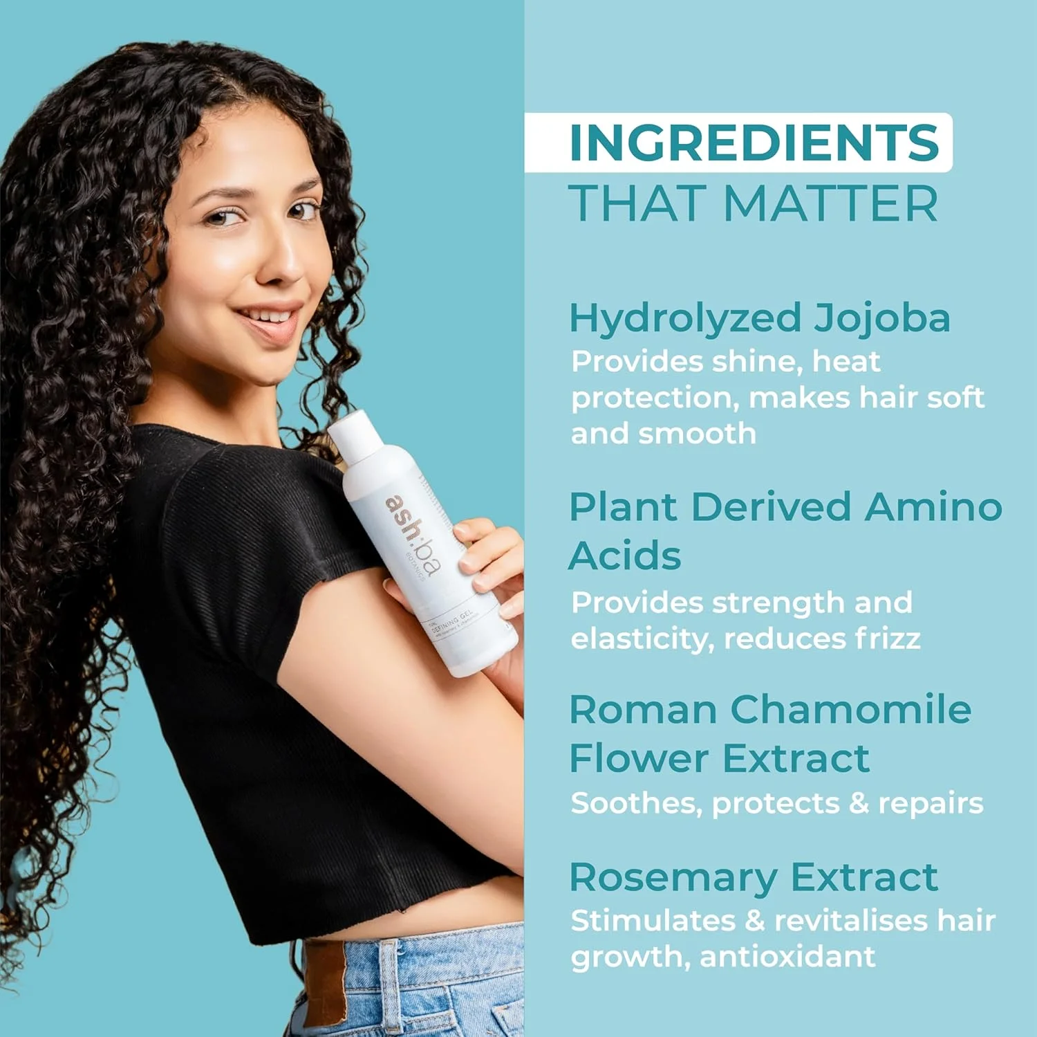 ژل حالت دهنده موی فر اشبا بوتانیکس برای آقایان و بانوان | ژل مو برای موهای فر | کاهش وز، قدرت نگه دارندگی متوسط-قوی | فاقد SLS، SLES، فتالات و پارابن (50 میلی لیتر)