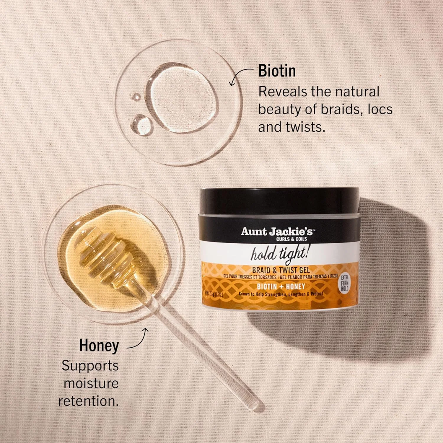 ژل حالت دهنده بافت و پیچ Aunt Jackie's، مجموعه برنده جایزه، با قدرت نگهدارندگی بسیار قوی، 212 گرم
