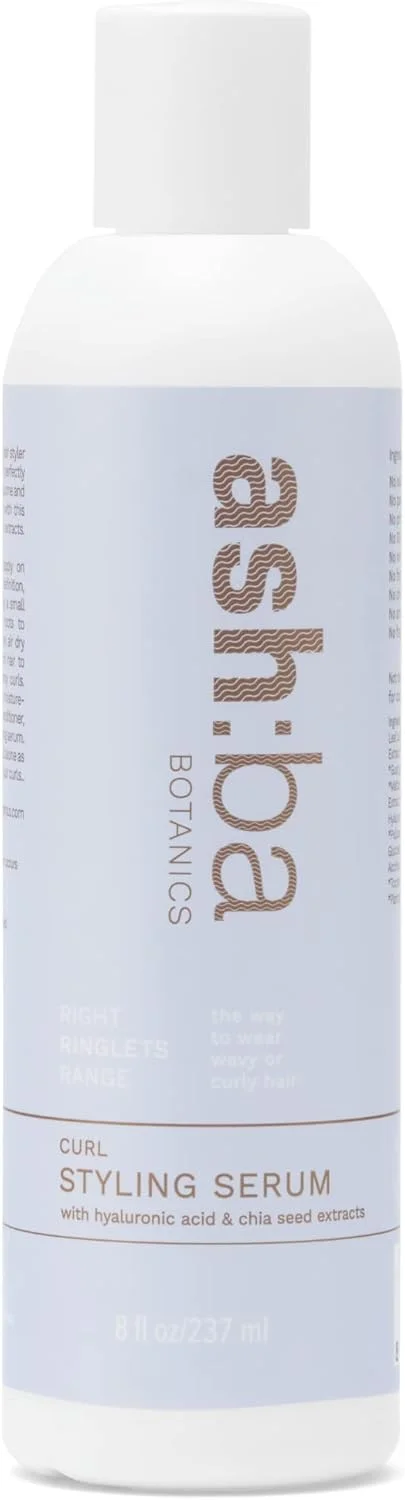 سرم ژل حالت دهنده مو فر Ashba Botanics حاوی هیالورونیک اسید | آبرسانی قوی، کنترل وز، موهای فنری و درخشان | ژل موی سبک و غیر چسبنده برای موهای فر، برای آقایان و خانم ها - 237 میلی لیتر