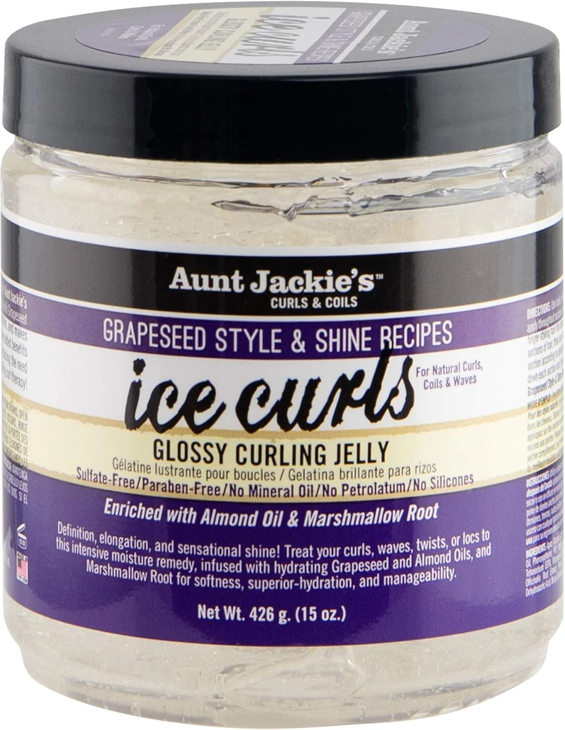 ژل حالت دهنده و براق کننده مو فر Aunt Jackie's Curls & Coils Ice Curls، ۴۲۶ گرم