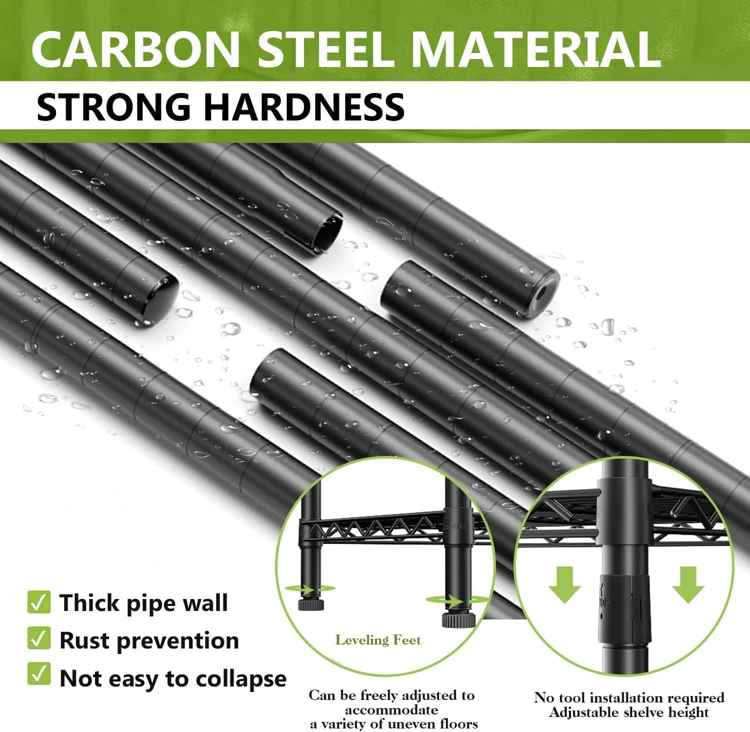 رگال لباس Solerconm، رگال لباس با 4 کشو، رگال فلزی لباس، رگال کمد قابل حمل، قفسه سیمی با ظرفیت بزرگ مناسب برای آویزان کردن لباس و نگهداری وسایل (مشکی، 90x40x180 سانتی متر)