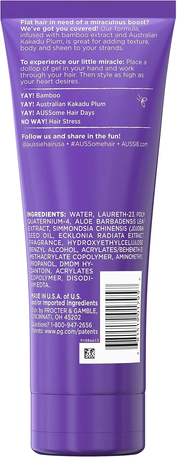 ژل حجم دهنده مو Aussie - ژل حجم دهنده قوی با عصاره بامبو و آلو کاکادو، 207 میلی لیتر